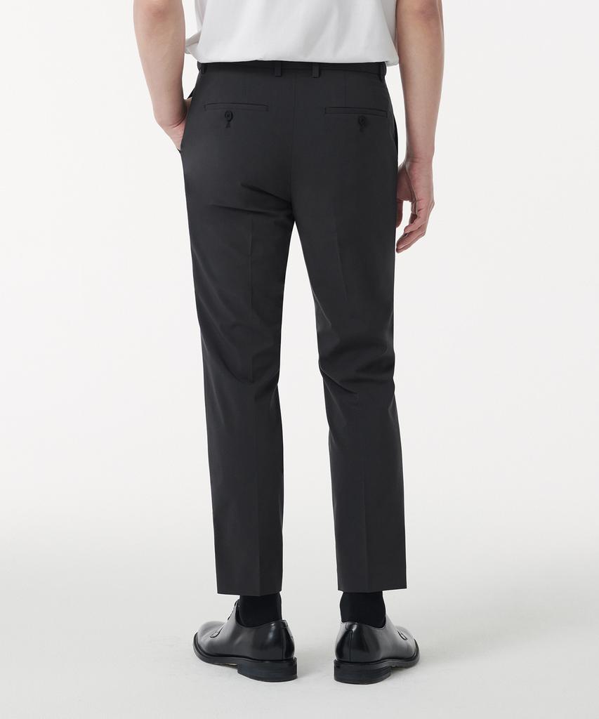 MUSINSA STANDARD [Cooltandard] Tapered Hidden Banding Crop Slacks [Gray]