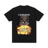 Fun Cat Printed Men's T-Shirt Summer Vintage Kawaii Men's and Women's Surfing Beach T-Shirt Unisex Breathable Casual Top