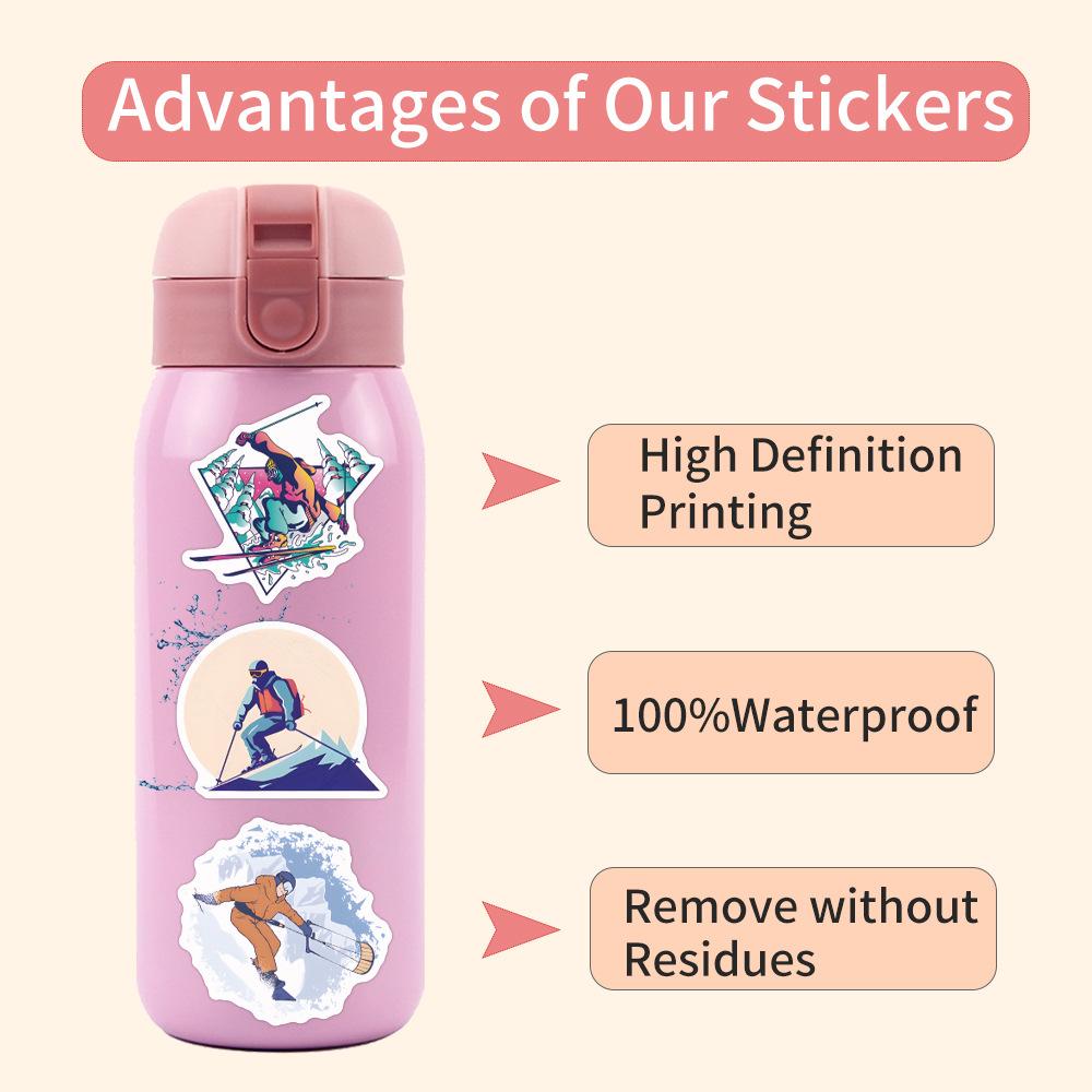 1055Pcs Ski Graffiti Stickers Personalized Creativity Diy Luggage Scooter Scooter Motorcycle Helmet Decoration Decal Toy Gift