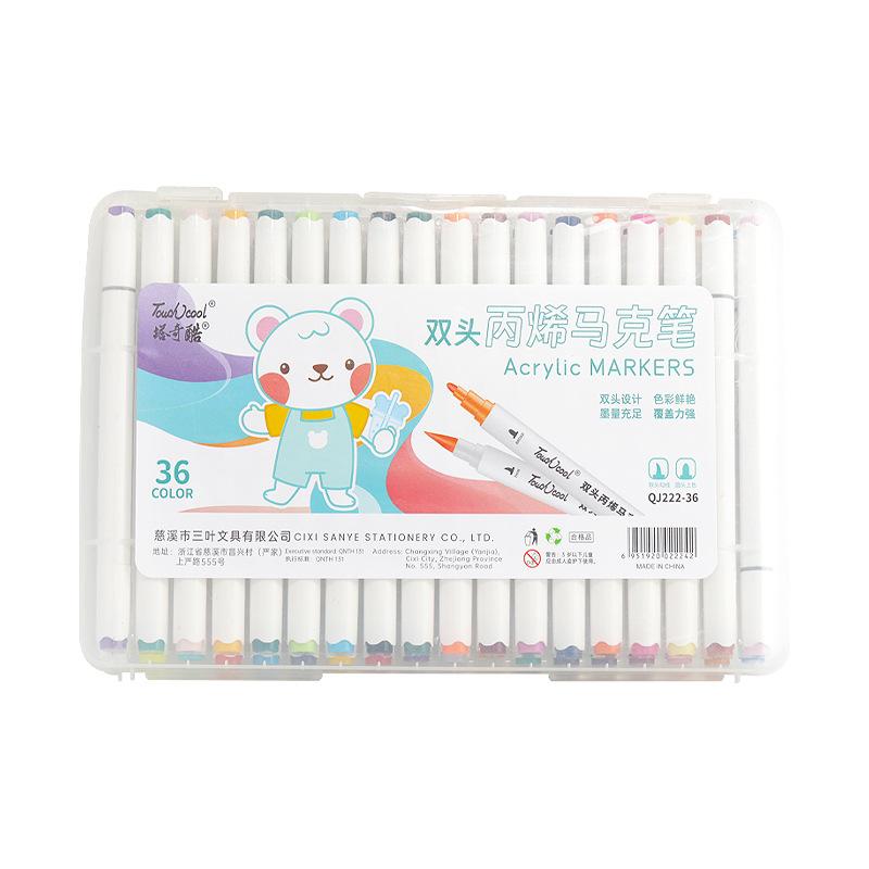 Акриловый маркер, двойной наконечник, 36 цветов, красящий маркер