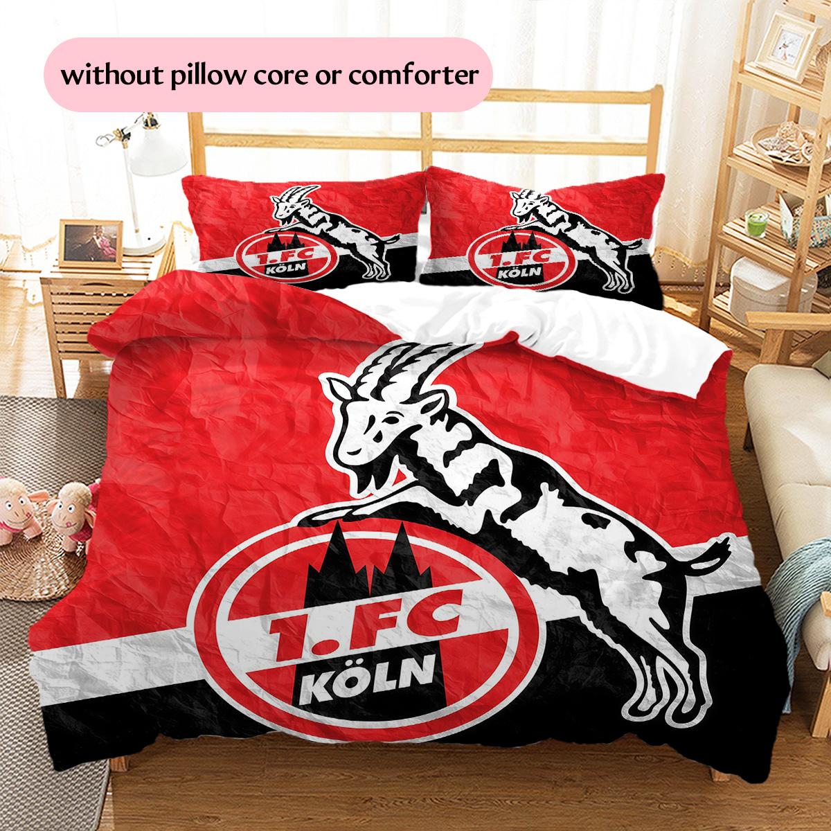 

FC Köln Pattern Bedding Quilt Set Home Decoration Gift (1 * duvet cover + 2 * pillowcase without core) 135x200cm