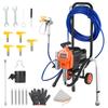 Stand Airless Paint Sprayer, 1500W, 3300PSI High Pressure Airless Sprayer with Cart, Cleaning Brush, Hose, Extension Rod, Nozzles