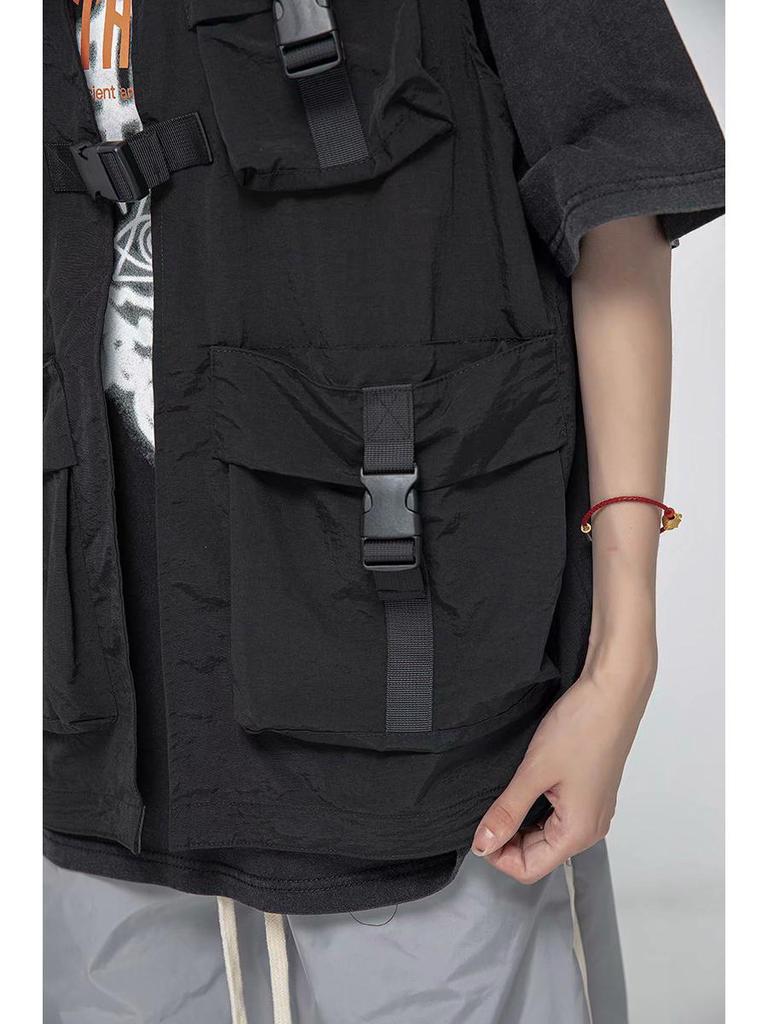 Men's Tactical Multi-Pocket Vest - Spring/Autumn Streetwear Hip Hop Sleeveless Jacket