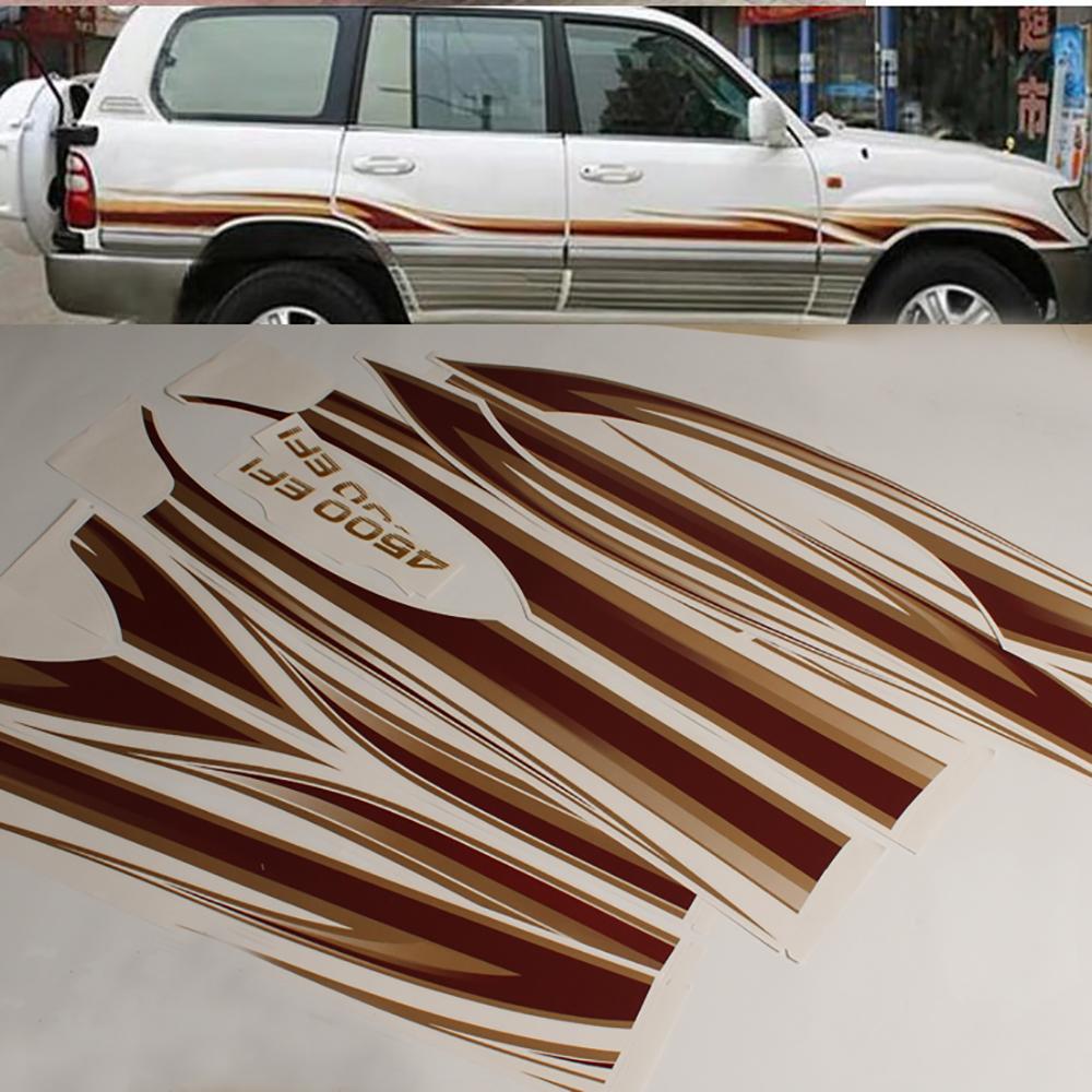 

Car Body Decal Sticker Emblem For Toyota Land Cruiser 100 LC100 1998-2007 Car Side Stripes Side Skirts Vinyl Sticker Decals TJ-048