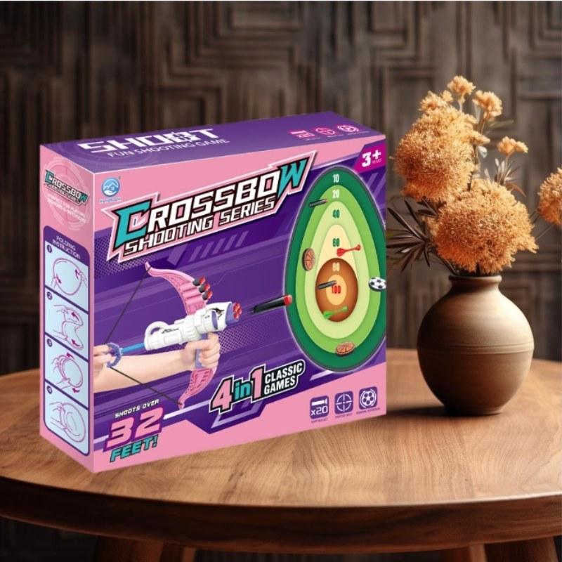 

4-In-1 Family Archery Game Set: A fun toy for parents and children to strengthen their relationship and develop skills розовый