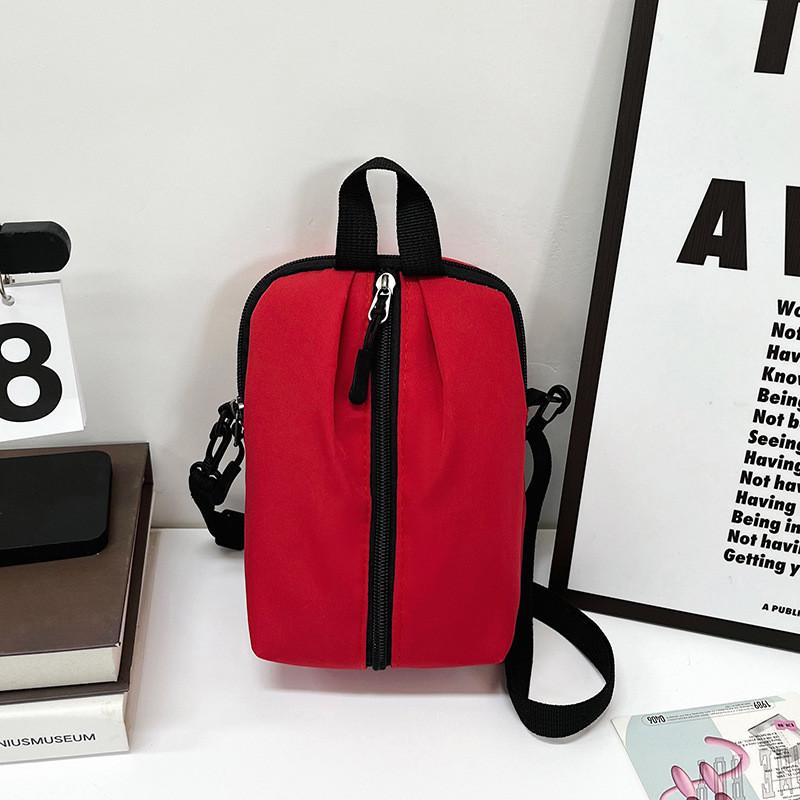 Trendy Japanese Style Fashion Crossbody Bag Stylish Small Square Purse In Green Red Black White