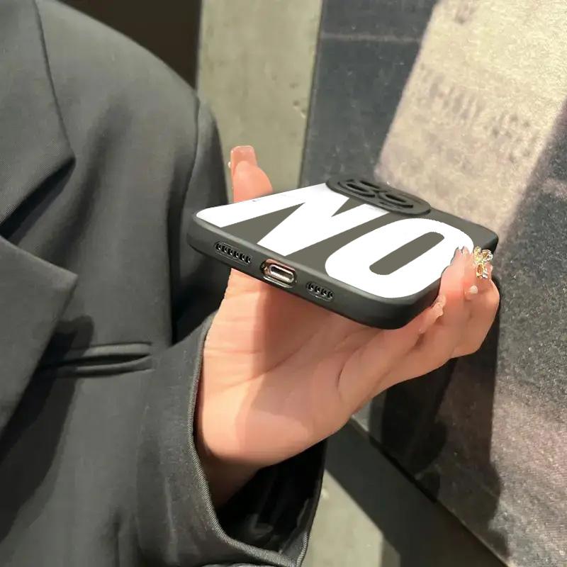 English Words YES NO Pattern Phone Case For iPhone 16 Pro Max 15 14 13 12 11 XS X XR 16E Plus SE 2 16E Shockproof Soft Cover