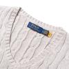 Polo Ralph Lauren Logo Cable Knit V-Neck Casual Sweater Vest Men sweater vests Gray 710766173-004
