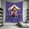 ACF Fiorentina Soccer Team Tapestry, Purple Cloud Team Portrait Wall Hanging, Football Club Wall Tapestry for Bedroom Living Room Fan Decor