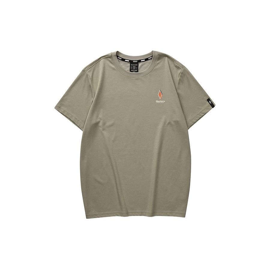 Skechers Quick-Drying Casual Breathable Comfortable Short Sleeve T-Shirt Men Tops Rock-Green L223M052-01DR M