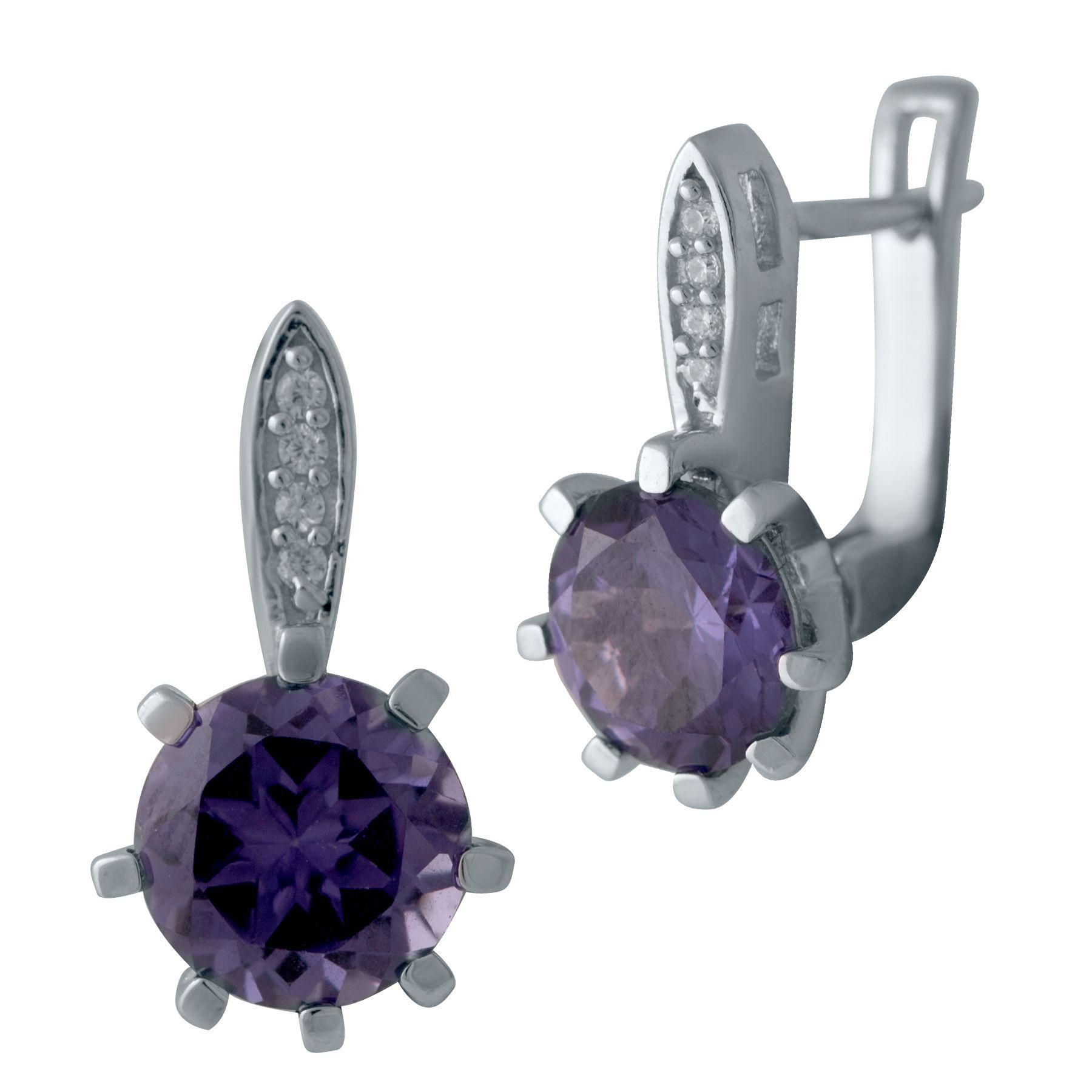 

Срібні сережки з сапфіром і олександритом 5ct (2043355) різнокольорові кольору