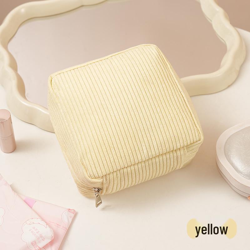 Corduroy Menstrual Pad Storage Bag - Portable Period Bag for Girls and Students