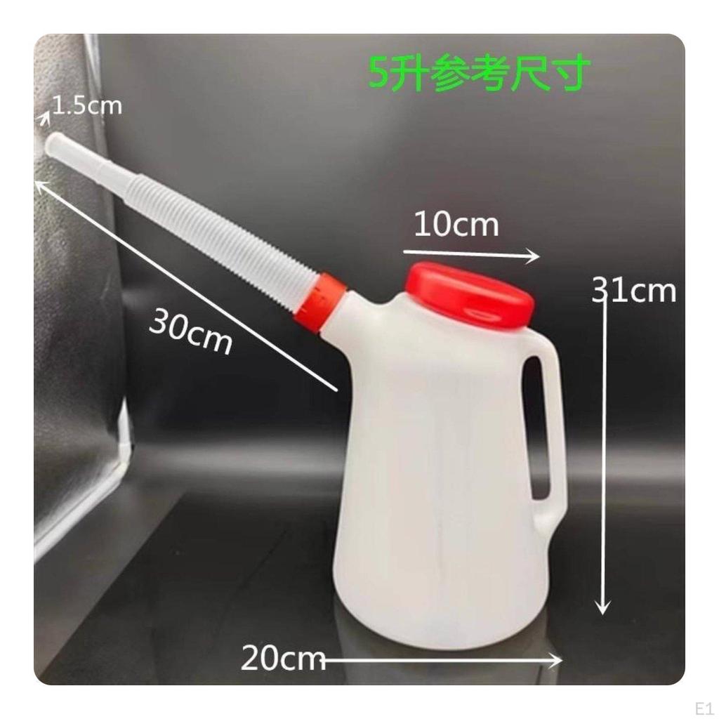Plastic Oil Can With Lid 2L Graduated Fluid Jug Lightweight for Auto Repair Shop