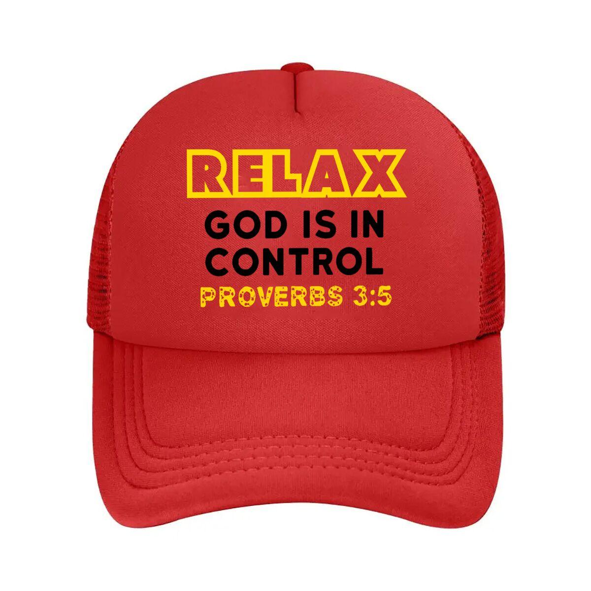 Christian Relax Proverbs Wall Art Mesh Baseball Cap Hip Hop Adjustable