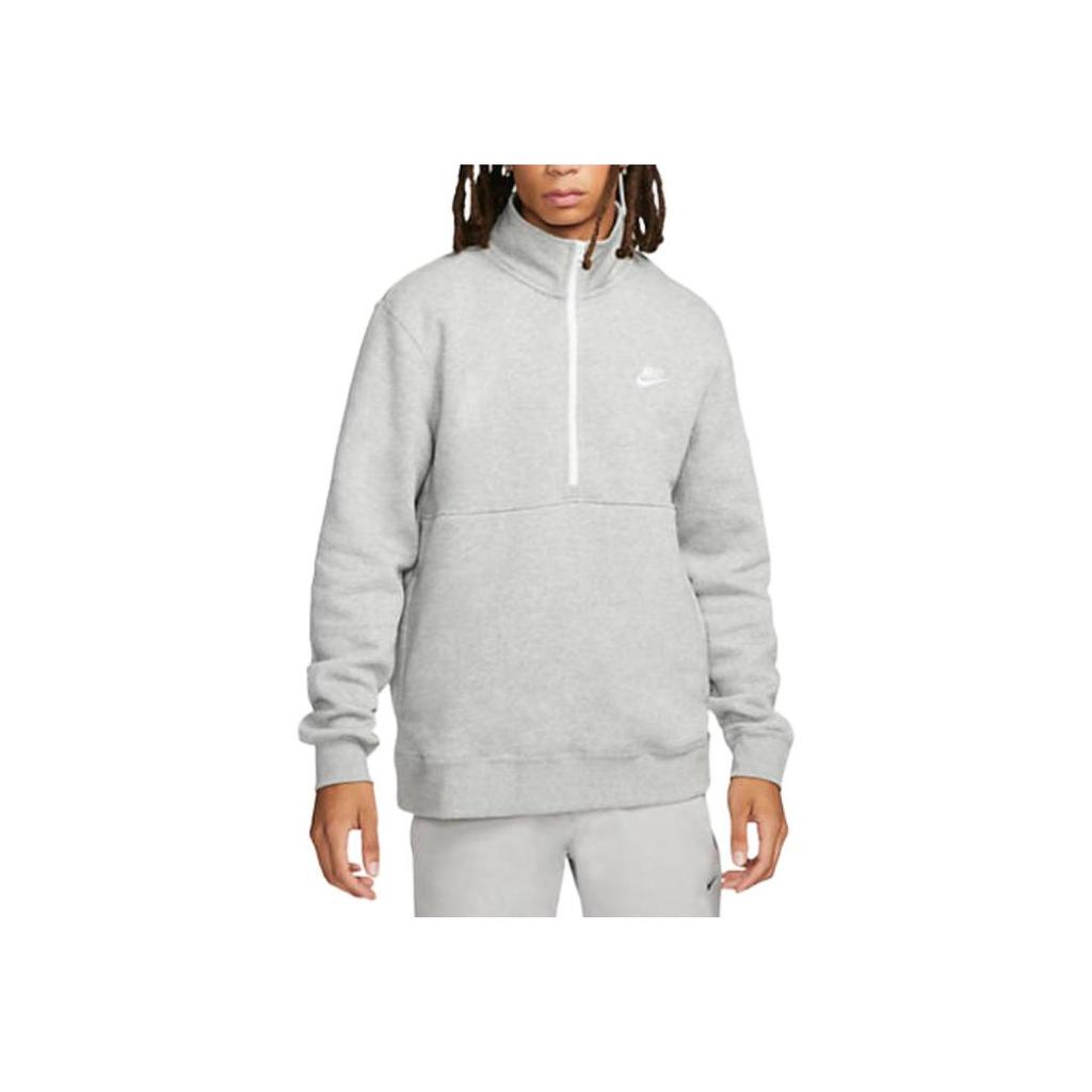 Nike Logo Print Solid Color Loose Fit Long Sleeve American Sweatshirt Men sweatshirt Light-Gray DD4733-066