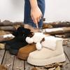 Soft Thick Bottom Furry Snow Boots Women 2025 Winter Chunky Platform Fluffy Fur Ankle Boots Cute Plush Ball Bowknot Cotton Shoes