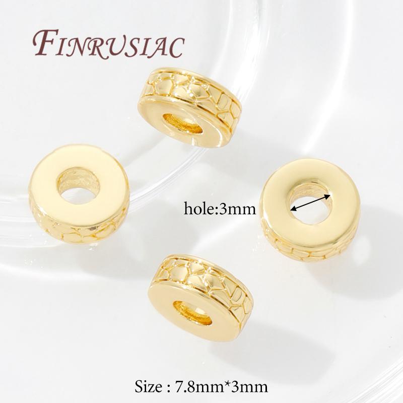 18K Gold Plated Brass Spacer Beads For Bracelets Accessories,Separator For Beads,DIY Jewelry Making Supplies,Round Metal Bead