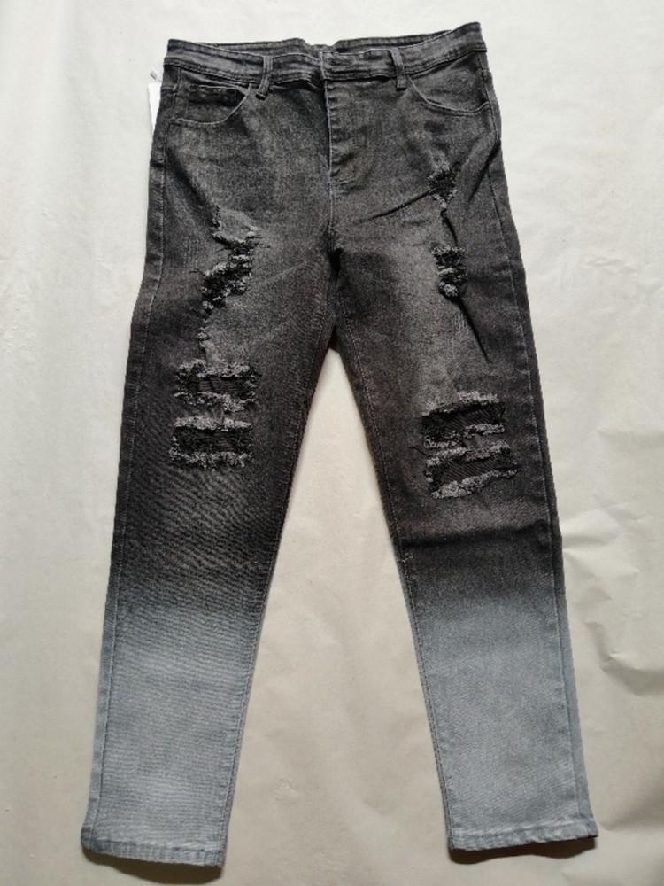 Trendy European & American Slim Fit Ripped Men's Jeans with Small Legs