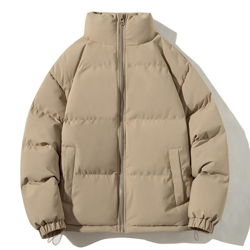 Thickened Cotton-padded Clothes for Men and Women and Teenagers Casual Simple Loose Stand-up Collar High Street Cotton-padded Clothes Jacket Trend