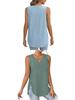 Spring/Summer V-Neck Sleeveless Eyelet Jacquard Women's Casual Vest Top