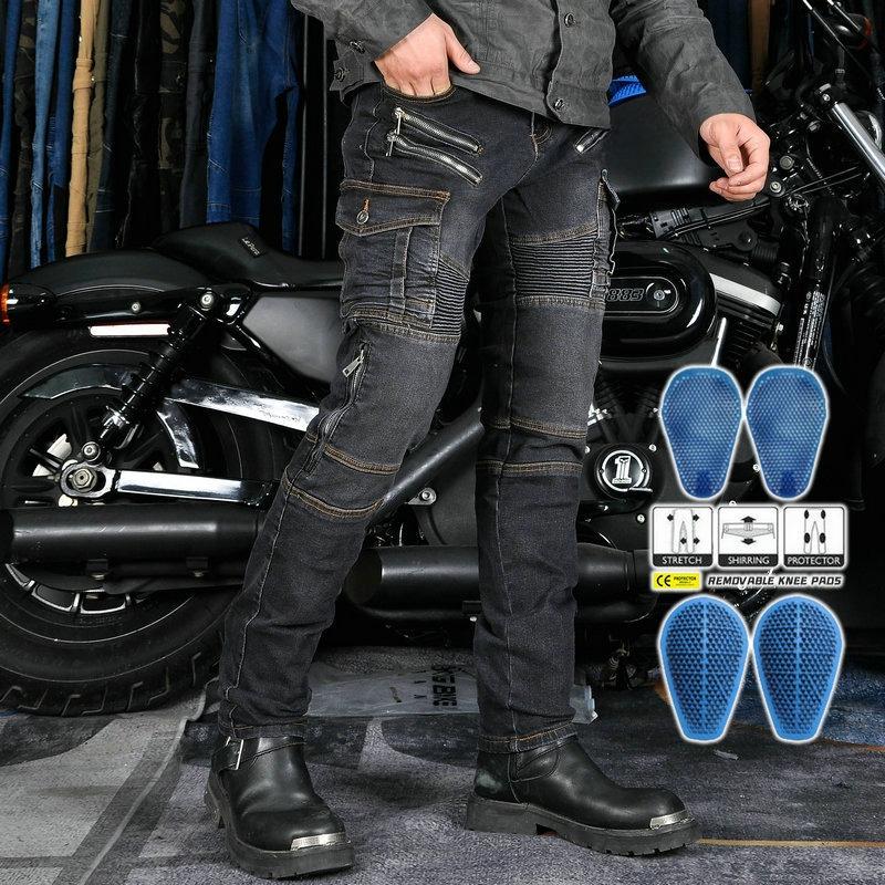 New product JES-24 motorcycle jeans men's locomotive retro casual adjustable knee pads anti-drop cycling pants