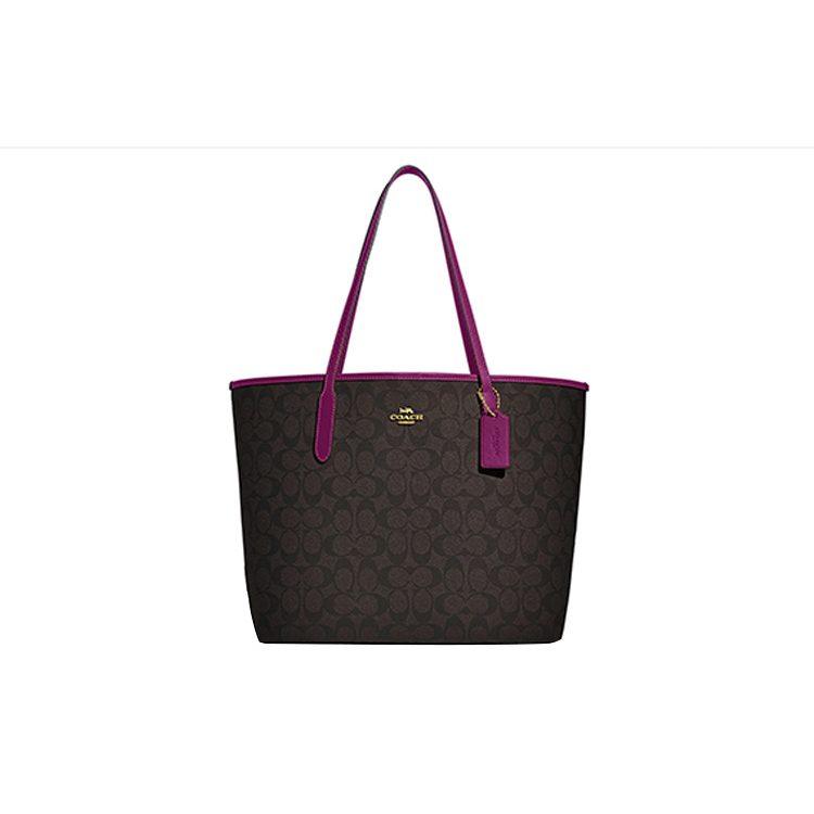 COACH City Coated Canvas With Leather