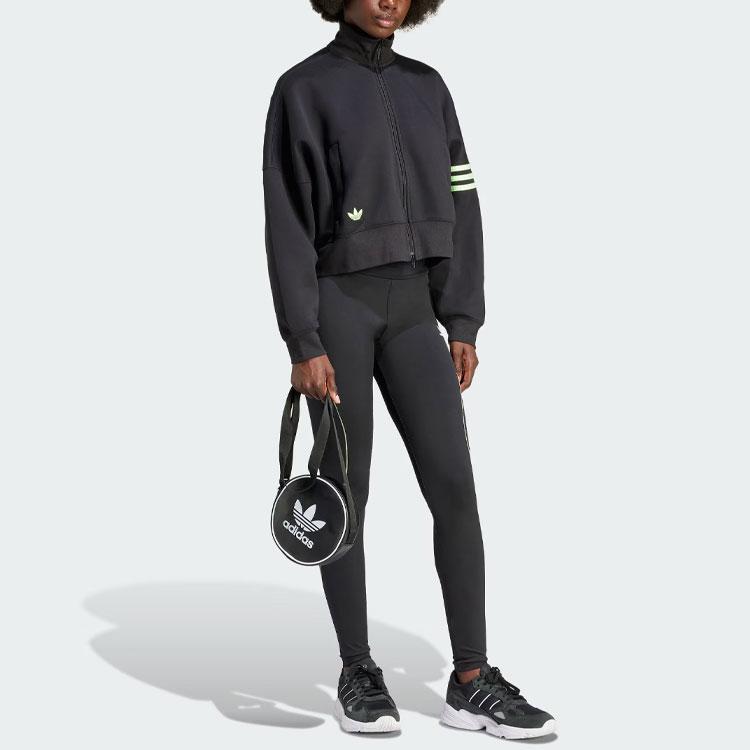 Adidas Originals Neuclassics Color Block Track Top, Women Loose Fit Sports Casual Outerwear Jacket Black IU2505