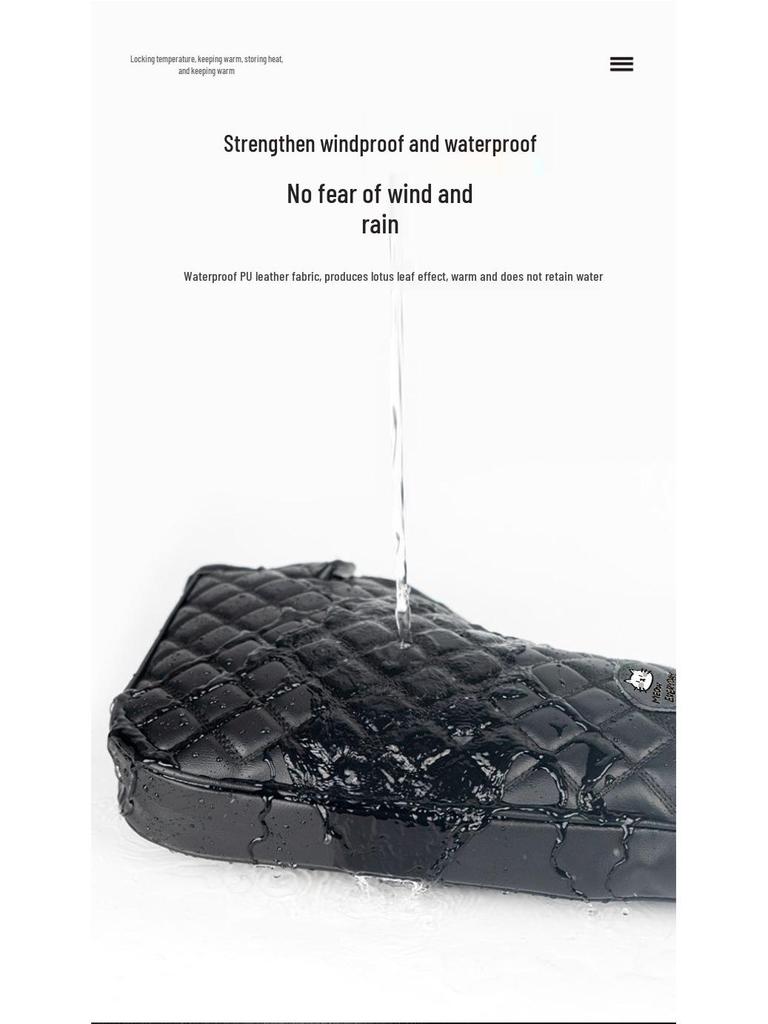 Winddichte & Wasserdichte Winter-Lenkerhandschuhe mit Fleece-Futter für Elektrofahrzeuge & Motorräder