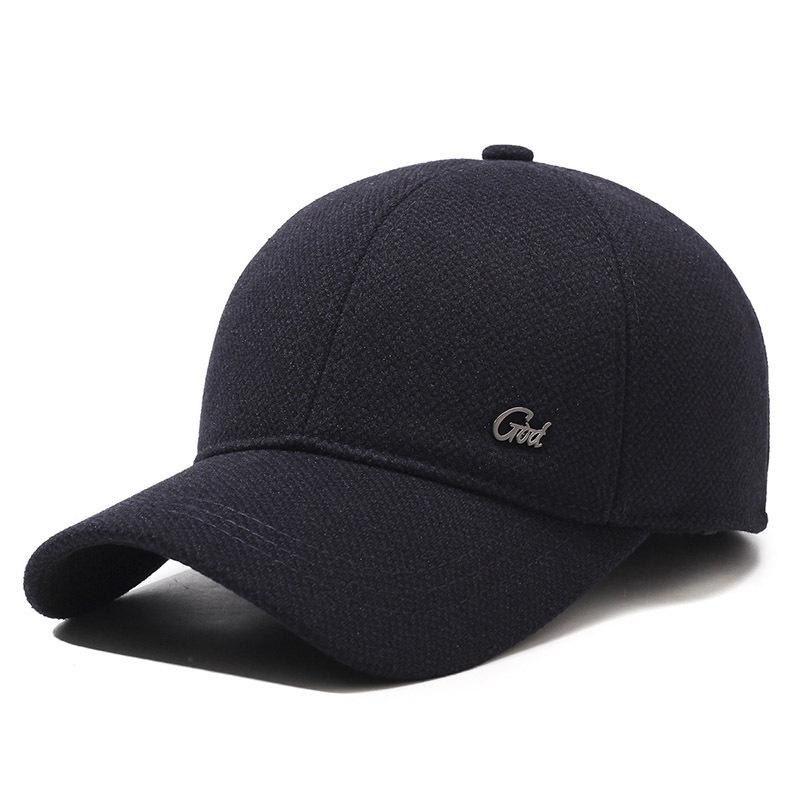 Men'S Season New Thermal Cap Middle-Aged And Elderly Windproof And Cold-Proof Cap, Ear Cap, Fleece Thickened Baseball Cap