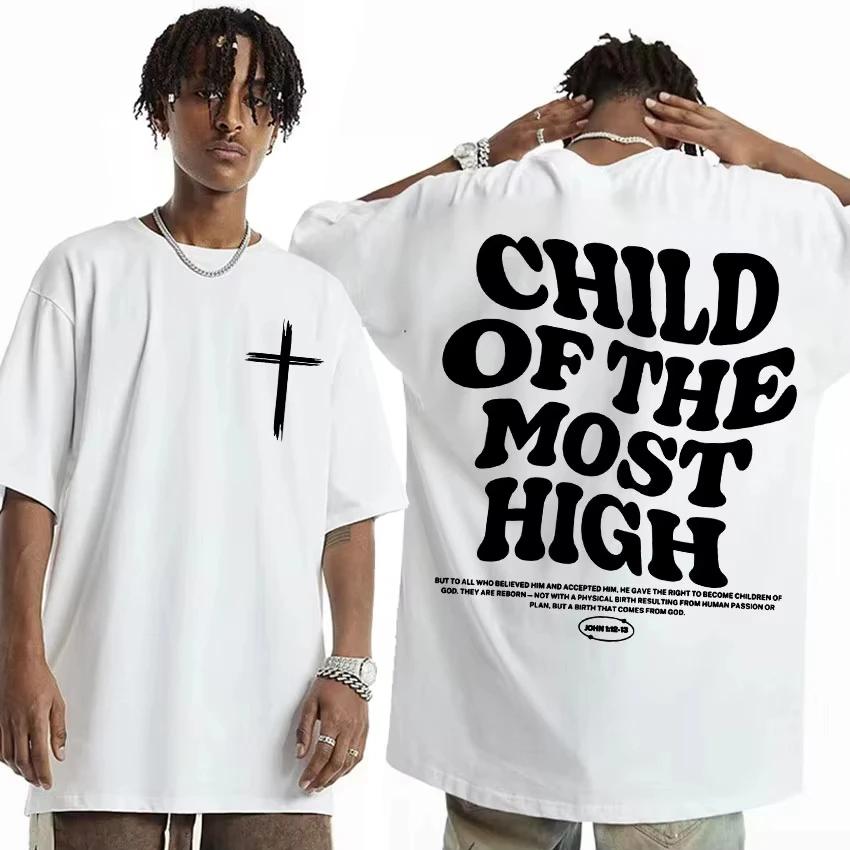 2025 Living Proof of A Loving God Letters Print T Shirts Women's Inspirational Christian Apparel T Shirt Men Oversized T-shirt