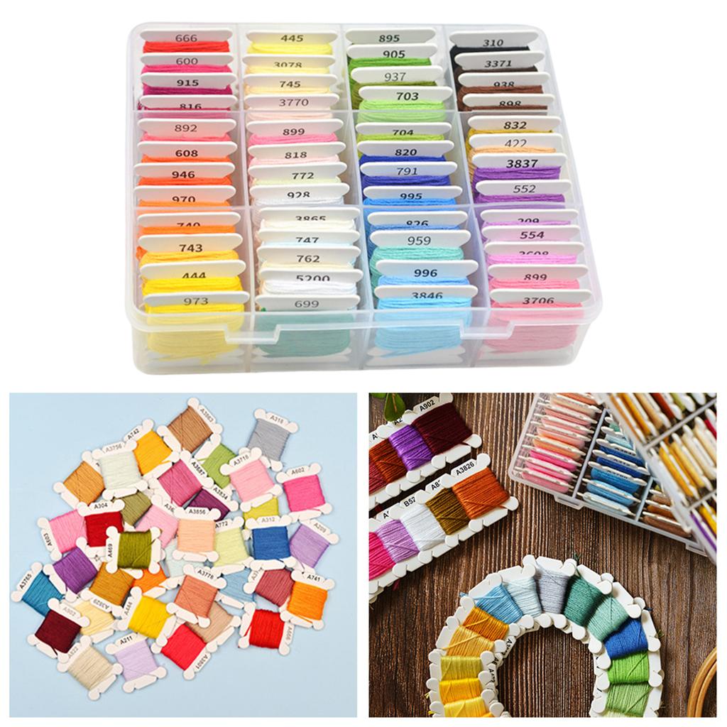 DIY Embroidery Thread with Organizer Box Cross Stitch Supplies Sewing Embroidery Thread Set for Halloween Christmas Mothers Day