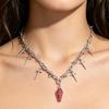 Hip Hop Punk Coffin Cross Sword Thorn Necklace, Retro Fashion Accessory, Ideal Holiday Gift for Christmas Halloween New Year