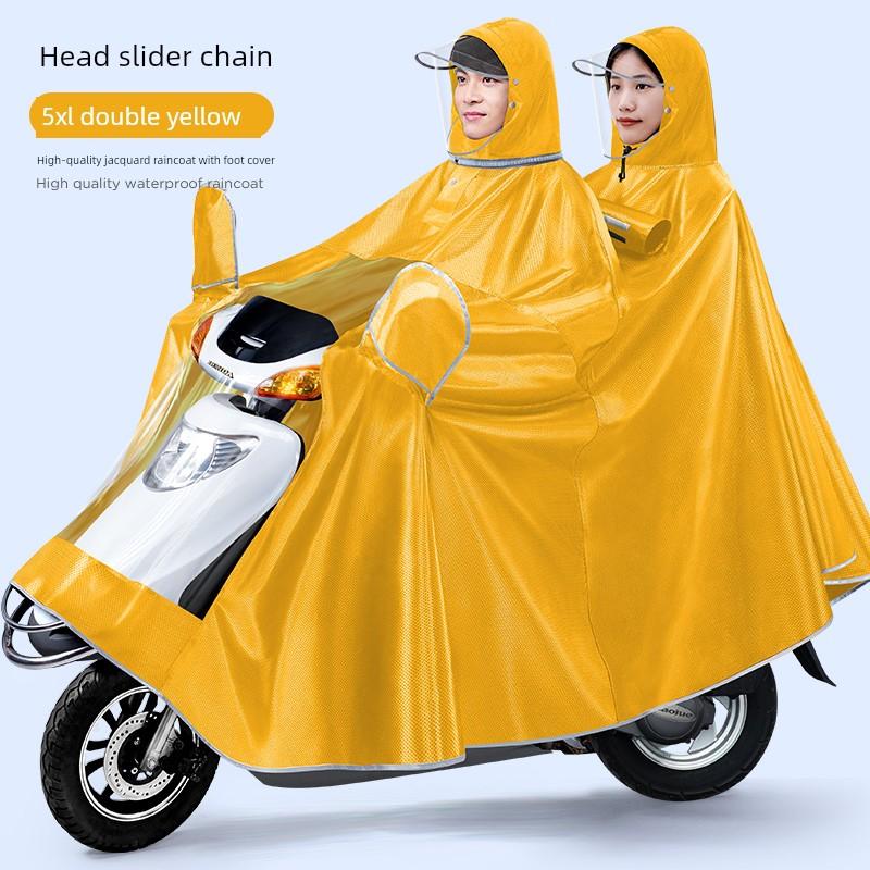 Raincoat for Electric Scooters and Motorcycles, Men's 2022 New Long Model, Full-Body Storm-Proof, Women's Double-Person Electric Bike Rain Poncho