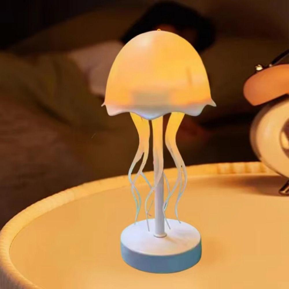 Warm/RGB Light Dynamic LED Night Light Cartoon Jellyfish Table Lamp  Outdoor