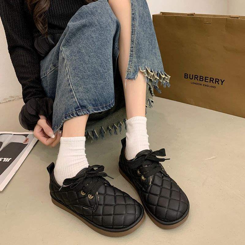 Doudou shoes women's 2025 new autumn and winter soft-soled bread women's shoes loafer beacon shoes cotton shoes plush shoes