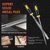 6-Piece Needle File Kit with High Temperature Quenching and Rubber Handle - Includes 6 Shapes Flat, Flat Warding, Square, Triang