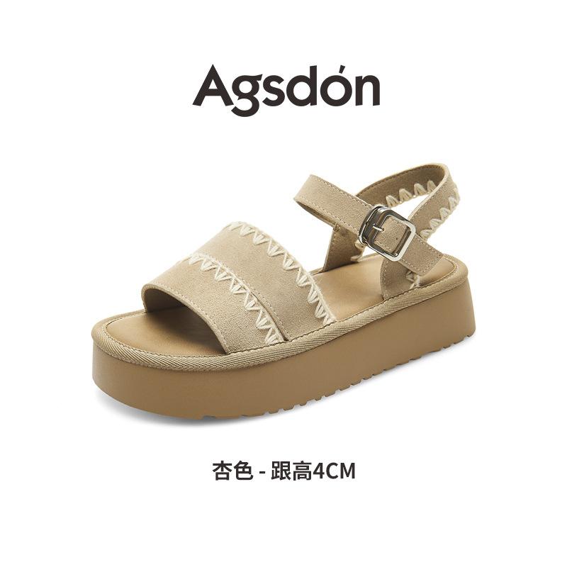 Augustine sandals women's 2025 summer new thick-soled small men wear skirts, cool slippers, soft-soled beach shoes
