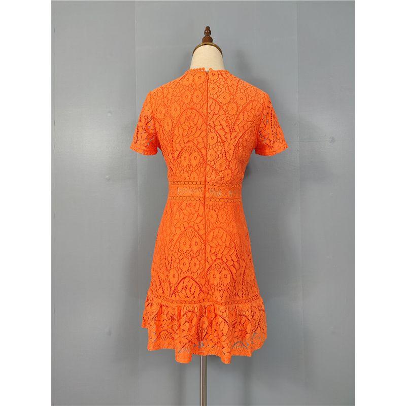 Export Single AQ Home Elegant Lady Beautiful All-Match Lace Embroidery Dating Silm Slimming and Short Dress Women's Clothing