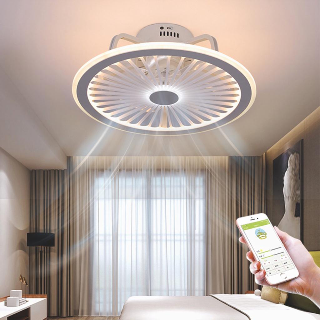 110/220v Bluetooth Music Speaker Light Ceiling fan dimmable cool/neutral/warm light Fan with light LED lamp App remote Control light
