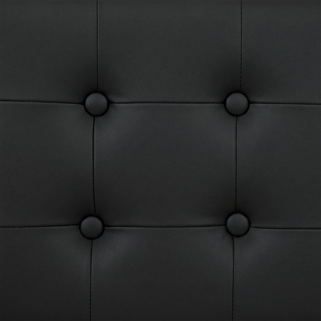 PU Leather King Size Ottoman Bed Frame, with Front Drawer - Black