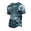 Men's Halloween Vintage Short Sleeve T Shirt Loose Fit Breathable Summer Sports Streetwear Casual Everyday Top with Spider Web Bat Moon Print