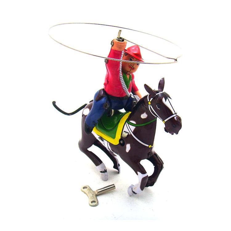 MS418 Nostalgic Denim Whip Cracking Bar Ornament - Creative Tin Toy Gift MS418