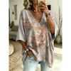 T-shirt da Donna Taglie Forti Scollo a V Maniche a Pipistrello Stampa Etnica Boemia Top Largo Estivo Comodo Traspirante Quotidiano Casual Stile Modellante