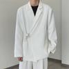 Unisex White Korean Casual Suit Jacket for Autumn/Winter