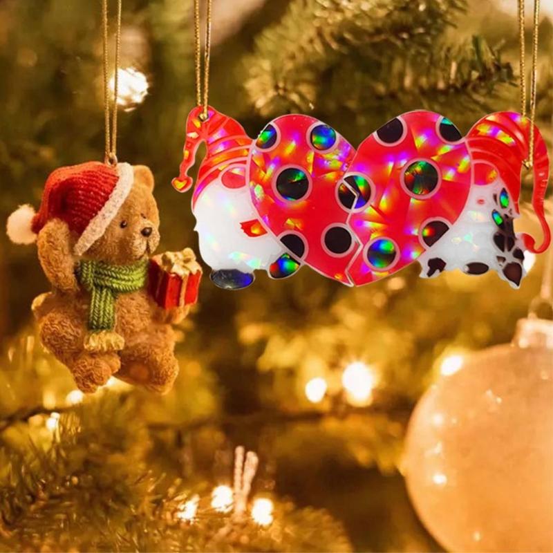 Holographic Resin Molds with Hole Christmas Gnome Pendant Silicone Mold for DIY Keychains Pendants Jewelry Resin Craft