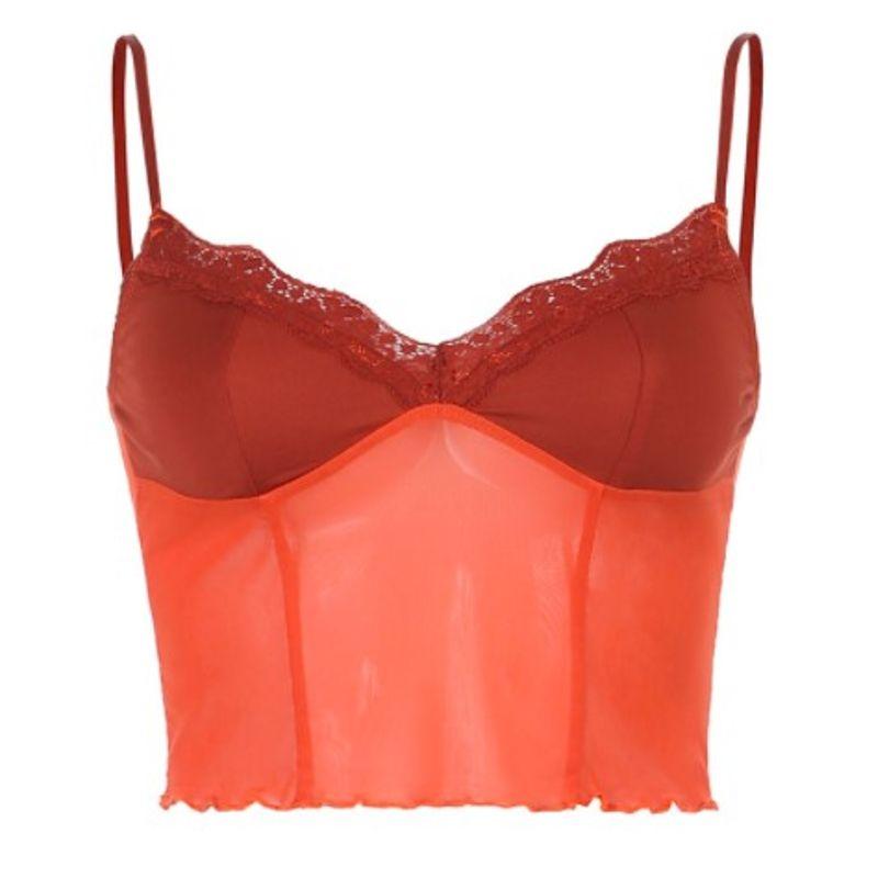 

Кружевной сетчатый топ-камезоль с отделкой грибками, деревянное ушко, кружевной сетчатый топ-камезоль, жилет 1 piece S