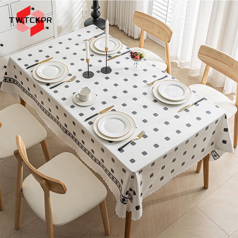 TWTCKPR Simple Style PVC Waterproof Tablecloth