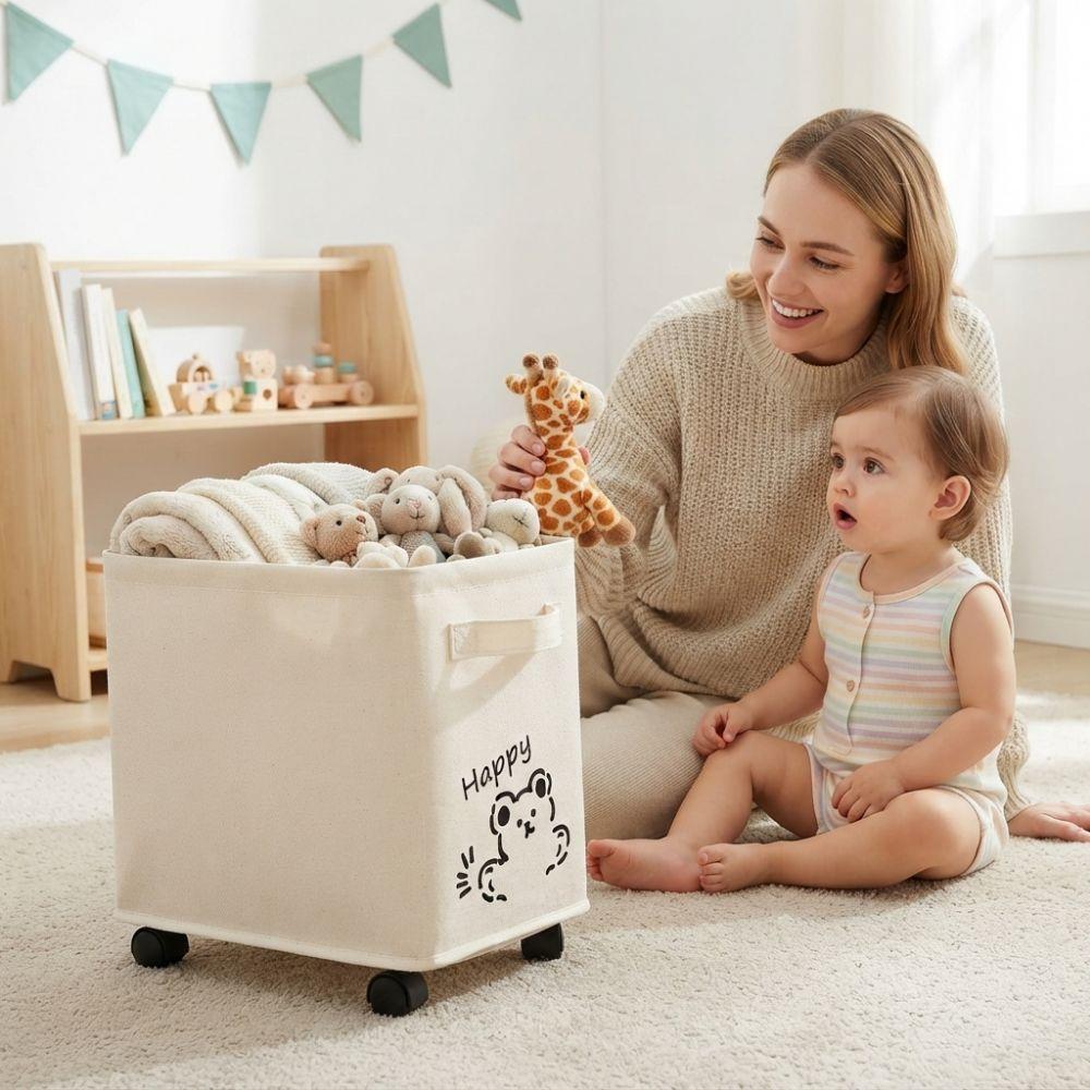 Large Capacity Cart Storage Basket Space Saving Dirty Clothes Basket Bathroom
