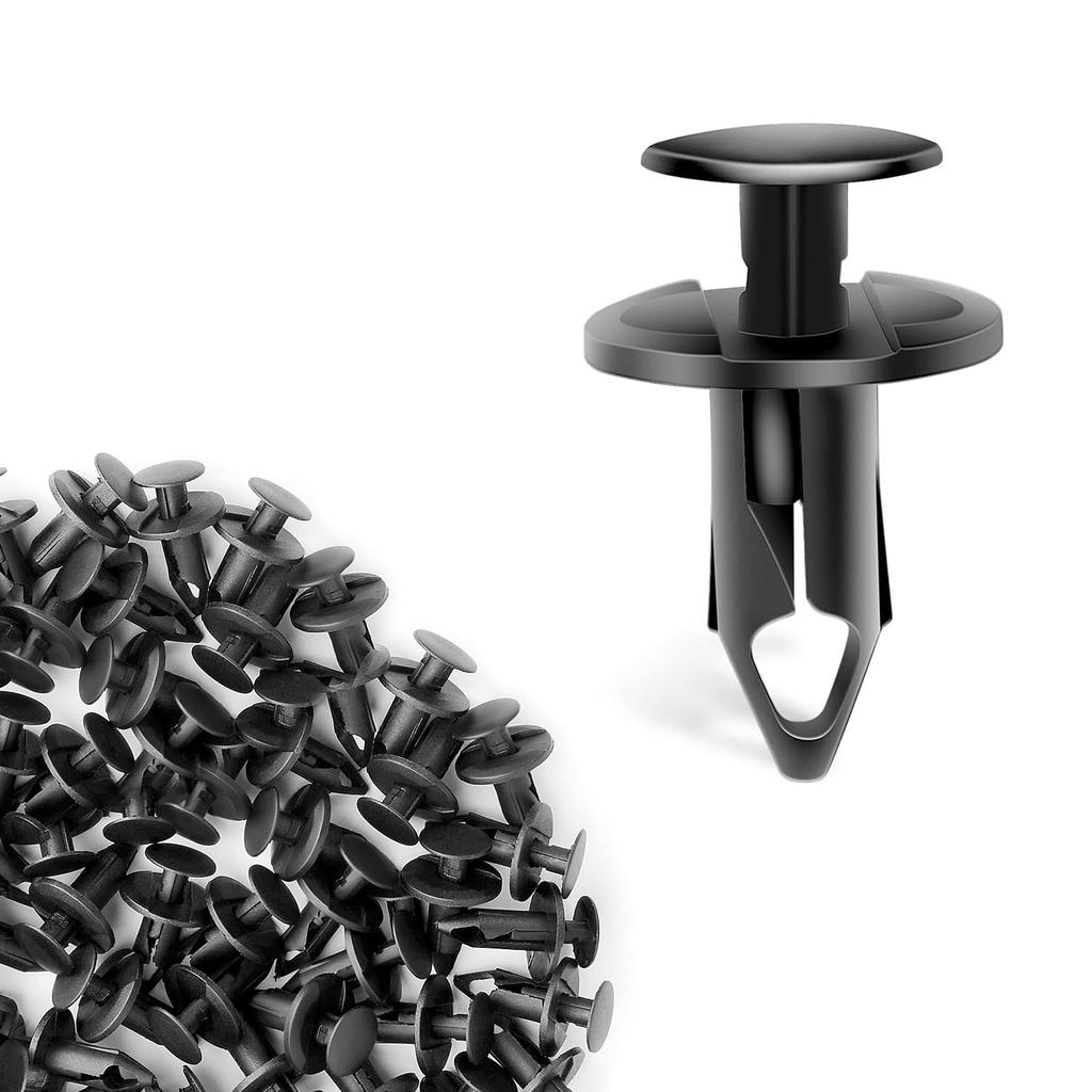 Frokom 100Pcs 8Mm Hole Size Nylon Car Bumper Retainer Clips Push Type UTV ATV Fender Push Clips For Toyota 52161-0 52161-16010,GM 21030249 Ford