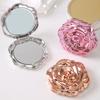 3D Rose Double-sided Mirror Portable Travel Mini Foldable Makeup Mirror Women Girls Vintage Pocket-sized Handheld Vanity Mirror